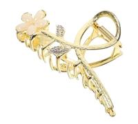 SHERCHPRY Cat's Eye Peach Blossom Scratch Clip estilo garra conformado boda flor Cerraduras de la mandíbula del cabello clips de la mandíbula del pelo clips de metal Aleación de zinc Dorado