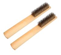 SHERCHPRY Cepillo de Limpieza de Alambre de Cobre Mango de Madera, 2 Piezas, Cepillo de Lima Grande de Precisión Multifunción para Limpieza Industrial y Eliminación de Partículas