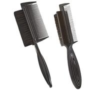 SHERCHPRY Cepillo de Pelo Cerdas de Nylon Abs Flexible de Doble Cara Negro para Limpieza y Volumen Pack de 2 Piezas para Uso en Hogar y Salón