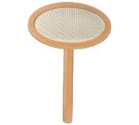 SHERCHPRY Cepillo para Cardar Lana con Mango de Madera, Pequeño Tamaño Ovalado, Herramienta Manual para Fieltrado con Aguja, Adecuado para Artesanía de Fieltro y Cuidado de Fibras, Cardadora