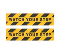SHERCHPRY Cinta Antideslizante para Escaleras 15X60 CM 2 Piezas Adhesiva PET Señal Watch Your Step en Negro y Amarillo Cinta de Precaución para Escalones y Zonas de Riesgo Industrial