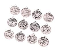 SHERCHPRY Colgantes de Aleación para Hacer Joyas, Juego de 12 Dijes Diseño 12 Signos del Zodiaco, Colgantes DIY para Collares y Pulseras, Accesorios de Manualidades Artísticas