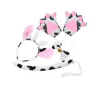 SHERCHPRY Conjunto De Disfraces De Vaca Diadema Orejas De Vaca y Rabo De Animal Accesorios Para Cosplay De Decoraciones Para Fiestas Lola Disfraz De Animal Para Presentaciones