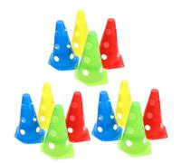 SHERCHPRY Conos de Entrenamiento de Fútbol 12 Piezas Conos de Plástico PE Multicolor Amarillo Rojo Azul Verde para Entrenamiento Deportivo en Campo y Actividades al Aire Libre