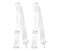 SHERCHPRY Correa Central para Red de Tenis Deportiva de Nylon Resistente Hebilla Ajustable 2 Piezas Blancas para Competición y Práctica en Pista de Tenis y Bádminton