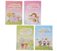 SHERCHPRY Cuaderno de Práctica de Escritura Papel de Calidad, 4 Piezas Reutilizables y Diseño Simple para Entrenamiento Fácil y Conveniente