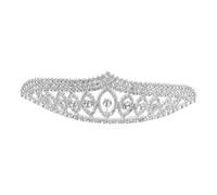 SHERCHPRY de Boda de Aleación Plateada con Cristales para Mujer Diseño Adaptable con Tocado Princesa para Novias Bodas Fiestas Formales