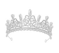 SHERCHPRY de caída de de perlas fuente tiaras Tocados casarse decoración ligero cintas para la cabeza para las mujeres de boda de cumpleaños Aleación de zinc Plata