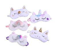 SHERCHPRY de Viaje de Unicornio Transpirable 5 Piezas para Dormir Máscara de Ojos Suave y para Niñas y de Felpa Creativo