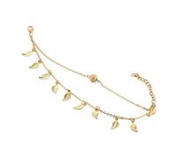 SHERCHPRY deja pulseras pulsera tobillera mujer tobillera de hoja calcetín pulsera para el tobillo con cuentas cadena de tobillo para niña doble capa hojas pequeñas Perder