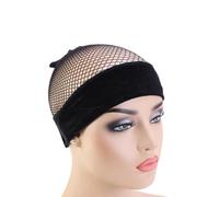 SHERCHPRY Diadema Ajustable de Terciopelo para Peluca Negra, Banda Elástica Flexible y Cómoda, Accesorios para Pelucas Cubierta de Malla para Cabello Largo y Rizado