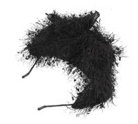 SHERCHPRY Diadema con Mini Sombrero Pastillero Negro Vintage, Tejido Suave con Lazo y Borlas, Accesorio para Mujer en Bodas y Fiestas, Estilo Francés Elegante, Tamaño Pequeño