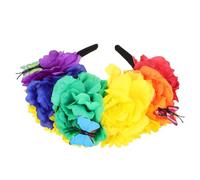 SHERCHPRY diadema de colores diadema con velo de diadema mexicana disfraz de catrina para niña tocado de catrina accesorios mexicanos para el cabello tela de seda