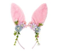 SHERCHPRY diadema de conejita sombreros de orejas de conejo diadema con orejas de conejo traje de cosplay de animales diadema de conejo de dibujos animados diadema de animales tela rosa