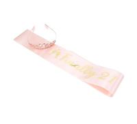 SHERCHPRY Diadema de Cristal Conjunto de Faja para Cumpleaños para Despedida de Soltera Decoración de Fiesta