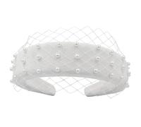 SHERCHPRY Diadema de Perlas para Novia Accesorio de Cabello Brillante Tocado de Perlas para Boda para Ceremonia de Novia