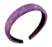 SHERCHPRY Diadema Delicada Morada Gemas de Imitación, Aro Retro para Niña, Tocado de Fiesta Brillante, Accesorio Cabello en Bodas y Disfraces, Diseño Estable y Resistente