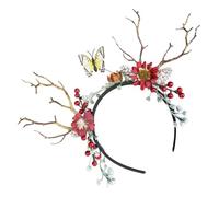 SHERCHPRY Diadema Navidad con Astas de Artificiales Rojas Accesorio Ligero y Duradero para Fiesta Festiva Complemento de Disfraz