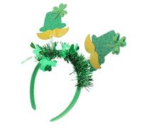 SHERCHPRY Diadema para El Día de San Patricio con Barba Naranja Y Oropel Dorado Accesorio para El Cabello con Forma de Trébol Tocado Decorativo para Adultos