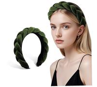 SHERCHPRY Diadema Trenzada Ancha para Mujer y Niña Banda de Pelo Gruesa de Tela Accesorio de Moda para Uso Diario y Fiestas