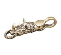 SHERCHPRY Dije Colgante de Latón en Forma de Rinoceronte Dorado para Llavero y Bolso, Diseño Creativo y Seguro, Adorno Pequeño y Conveniente para Uso Diario