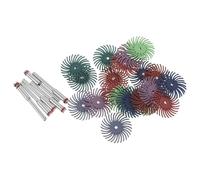 SHERCHPRY Disco de Cerdas Radiales 1 Pulgada con Eje 3 Mm, Kit 27 Piezas para Microlijadora Eléctrica, Accesorios Abrasivos para Pulido y Desbarbado en Metal, Madera y Plástico, Rueda