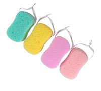 SHERCHPRY Esponjas Exfoliantes de Ducha 4 Piezas Espuma Absorbente Diseño Hermoso para Adultos y Niños para Masaje y Limpieza Corporal