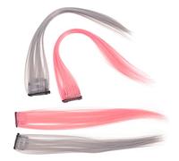 SHERCHPRY Extensiones de Cabello Cortas Lisas Postizo Diario 4 Piezas Colores para Niñas Fiestas Uso Diario