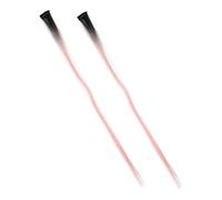 SHERCHPRY Extensiones de Cabello Rosa Clip 2 Pcs Mechas de Clip para Fiesta Cabello Sintético Fáciles de Usar Diseño para Mujeres y Niñas Accesorios