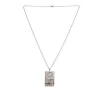 SHERCHPRY Gargantilla de Acero Inoxidable Chapado en Oro Auténtico Colgante de Tarot para Hombre, Collar Suéter Religioso, Estilo Místico, Color Acero, 1 Unidad, Accesorio para Uso Diario