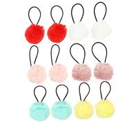 SHERCHPRY Gomas Elásticas Pelo Pompones 12 Unidades Tamaño Estándar Elásticas Niñas Uso Diario Colores Surtidos