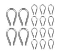 SHERCHPRY Guardacabos de Acero Inoxidable M8 para Escalada Kit de 24 Piezas Anilla Triangular de Seguridad Dedal y Lazo de Cuerda Resistente para Aparejos y Deportes al Aire Libre