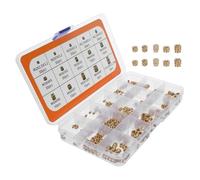 SHERCHPRY Insertos de Tuerca Moleteada de Latón 300 Piezas Surtido M2 M2.5 M3 M4 M5 M6 1/4-20 para Impresión 3d, Inserto Roscado Termofijable para Plástico, Kit de Fijación Industrial