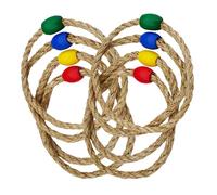SHERCHPRY Juego Aros de Cuerda de Yute Natural, 8 Piezas Cuentas de Colores Aleatorios, Exteriores y Escuelas, Juguete para Mejorar Coordinación Mano-Ojo y Habilidades Color Color Aleatorio