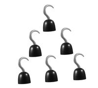 SHERCHPRY Juego de 2 Accesorios para Disfraz Pirata Gancho de Plástico 19X95X95 CM Guantes y Ganchos Decorativos 6 Piezas para Fiestas Temáticas Halloween y Eventos de Disfraces