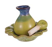 SHERCHPRY Juego de Botellas de Aceite Esencial de Cerámica Verde 2 Piezas Botella de Aceite para Salón y Decoración Diseño Elegante y Práctico Baño