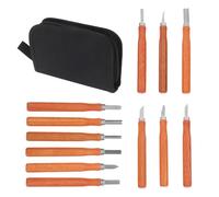SHERCHPRY Juego de Cinceles para Madera 12 Piezas con Mango de Imitación de Palisandro Cuchillos para Esculpir Madera Kit Profesional para Tallar Arcilla y Cera con Estuche de Cremallera