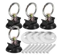 SHERCHPRY Kit de 4 Anillos de Amarre Redondos para Motocicleta, Sistema de Anclaje Empotrado en Forma de L, Accesorios de Amarre Resistentes para Portaequipajes y Transporte Seguro