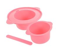 SHERCHPRY Kit de Cuenco para Mascarilla Facial y Calentador de Cera 400 Ml Grande de Silicona Resistente al Calor Rosa con Palo Mezclador para Depilación y Bricolaje en Cuidado Personal