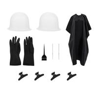 SHERCHPRY Kit de Teñido para Reflejos de Cabello 11 Piezas, Gorra Reutilizable de Silicona, 2 Gorros, 2 Agujas, 4 Pinzas, Cepillo con Cerdas Flexibles y Capa para Salón, Adecuado para Todo