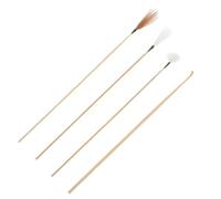 SHERCHPRY Kit para Eliminar la Cera del Oído 4 Piezas Mango de Bambú, Herramientas de Limpieza de Cerumen Suaves de Pluma de Ganso, Gallina y Garza, Portátil para Cuidado Auditivo en Casa