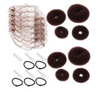 SHERCHPRY Kit para Moños de Ballet Herramientas para Peinados Recogidos con Molde Donut y Redes Invisibles Elásticas Accesorios Femeninos para Cabello y Volumen Diseño Cómodo y Rápido para