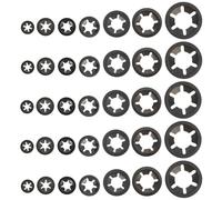 SHERCHPRY Kit Surtido 210 Piezas de Arandelas de Clip de Cojinete de Acero al Carbono Negro Arandelas de Seguridad Dentadas M3-M12 para Uso Industrial y Reparación Resistentes Corrosión y