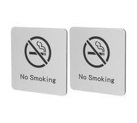 SHERCHPRY Letreros Antitabaco Metálicos Resistentes 2 Piezas, Señal de Prohibición de Fumar para Exteriores E Interiores, Impresión UV Clara, Tamaño Moderado para Restaurantes, Oficinas