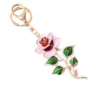 SHERCHPRY Llavero Floral Flor Artificial Brillante de Aleación de Zinc | Dije Colgante Compacto y Ligero, Detalles de Pedrería, Estilo Romántico para Bolso, Coche y Cartera
