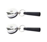 SHERCHPRY Llaveros Retráctiles Antipérdida 2 Piezas Capuchón de Silicona para Bolígrafo, Cuerda de Acero Multifuncional, Hebilla Elástica para Cinturón, Accesorios para Senderismo y Oficina