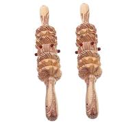 SHERCHPRY Masajeador Abdominal de Madera 2piezas Herramienta de Masaje Portátil Rodillo Muscular Compacto para Relajación y del Estrés
