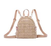 SHERCHPRY Mochila Pequeña Mujer Mini Mochila De Viaje Tejida Con Cremallera De Perlas Ligera Y PortáTil Para Verano 7.87X3.93X7.48In
