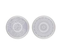 SHERCHPRY Molde de Silicona Diseño Mandala Creativo para Posavasos DIY 2 Piezas Redondo Flexible y Fácil de Limpiar para Manualidades Hechas a Mano