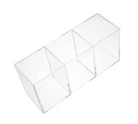 SHERCHPRY Organizador Acrílico De Escritorio Para Bolígrafos y Pinceles De Maquillaje 1 Unidad Transparente 3 Compartimentos Para Almacenamiento Tocador y Oficina